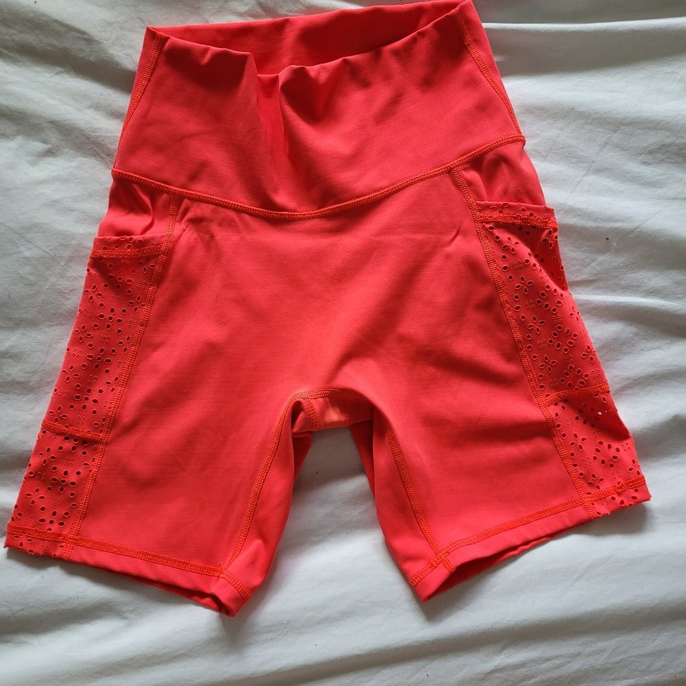 Aerie Move High Waisted Orange Bike Short
